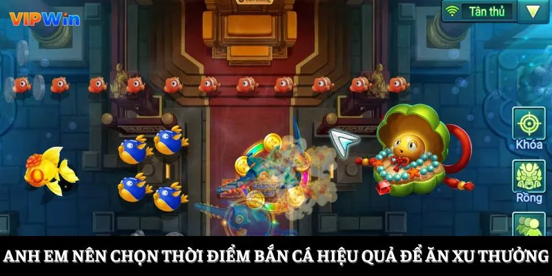 Bắn Cá Ăn Xu - Thách Thức Đại Dương, Lượm Xu Siêu Khủng 8 Anh em nên chọn thời điểm bắn cá hiệu quả để ăn xu thưởng