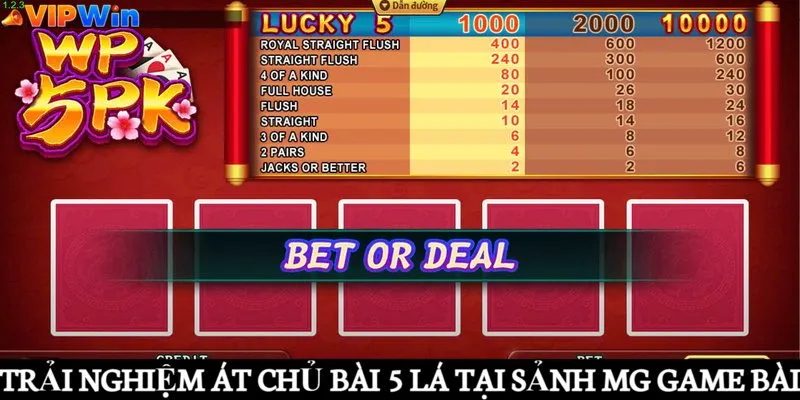 MG Game Bài 3D - Thiên Đường Dành Cho Tín Đồ Cá Cược 8 Trải nghiệm át chủ bài 5 lá tại sảnh MG Game Bài