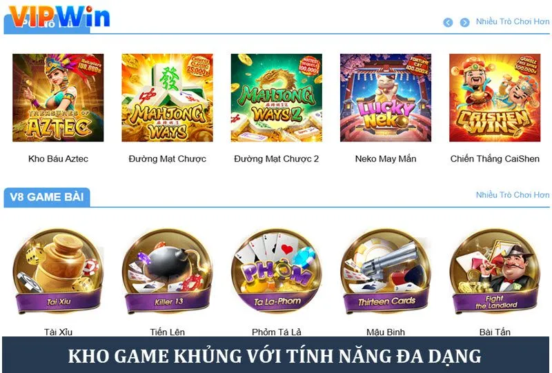 Kho game và tính năng đa dạng không kém gì bản website Kho game và tính năng đa dạng không kém gì bản website