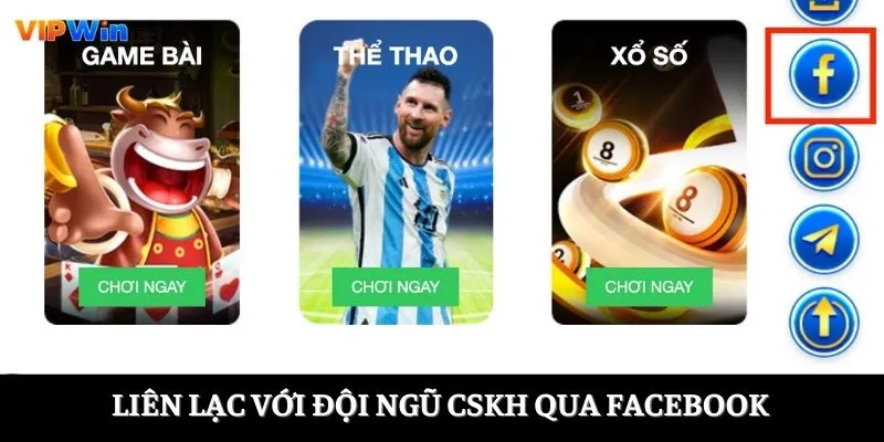 Liên lạc với đội ngũ CSKH của nền tảng qua facebook