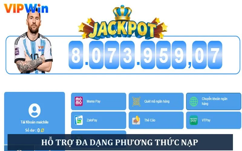 Hỗ trợ đa dạng các hình thức nạp cho anh em chọn lựa Hỗ trợ đa dạng các hình thức nạp cho anh em chọn lựa