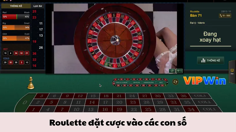 Chơi Casino Đổi Tiền - Thử Thách May Mắn, Rinh Thưởng Cực Đỉnh 6 Roulette đặt cược vào các con số
